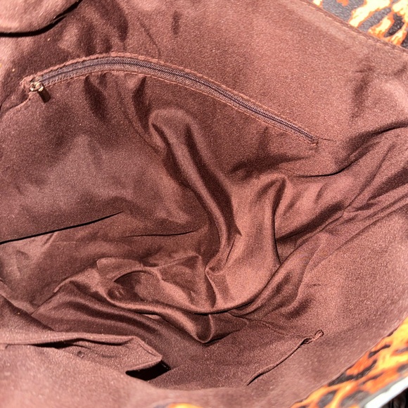 LV upcycled tote Leopard Print Tote with Blue Accents - Picture 5 of 6